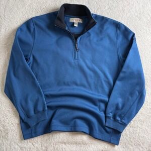 Tehama Blue Quarter Zip Pullover Mens L